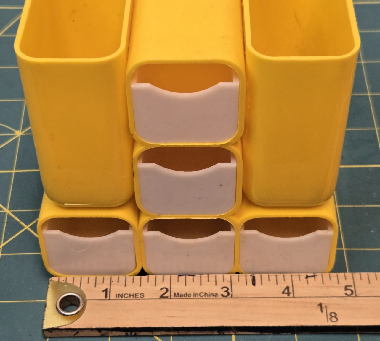 VTG HOF Yellow Modular Plastic Desk Organizer 5 Storage Drawers #7412 Hong Kong
