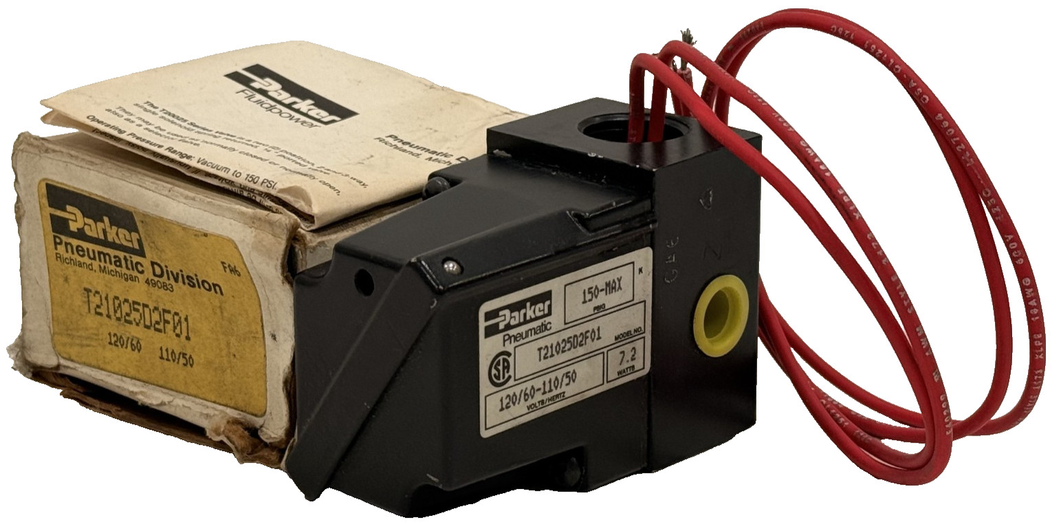 NEW PARKER T21025D2F01 SOLENOID VALVE 150PSI 110/120V 50/60HZ 7.2W