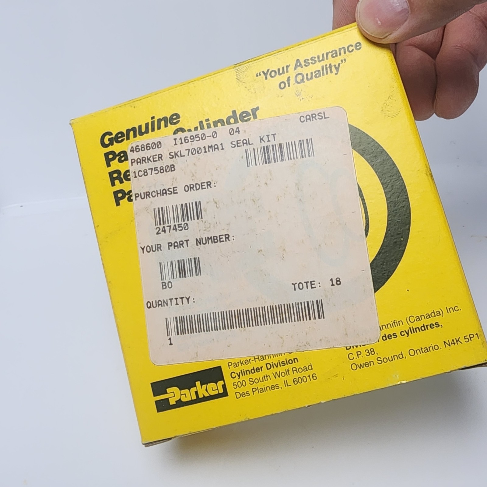 New PARKER SKL7001MA1 / SKL 7001MA1 2″ Bore, 5/8″ Rod Seal Kit (Open Bag)