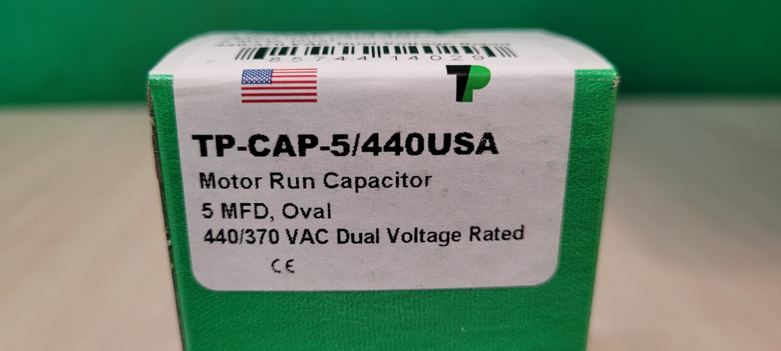 Tradepro Single Oval Run Capacitor 5 MFD 50/60hz 440/370 VAC DUAL VOLTAGE RATED