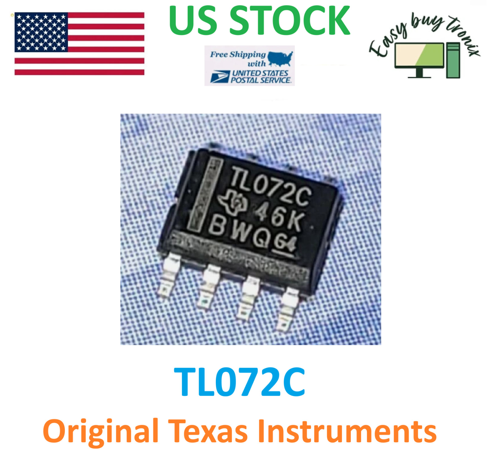 12pcs TL072C SMD-8 LOW NOISE J-FET DUAL OPERATIONAL AMPLIFIERS RH
