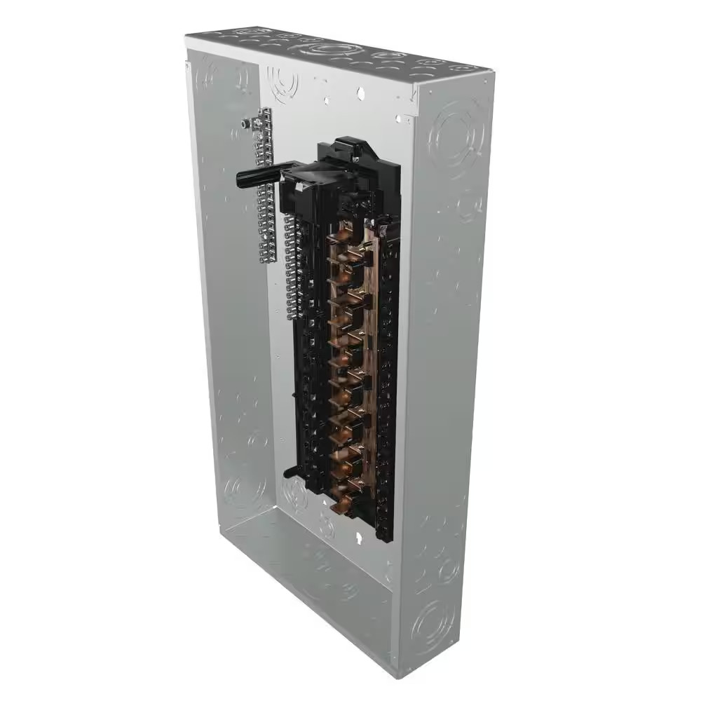 Main Breaker Box 100-Amp 30-Space-Circuit Plug-On Neutral Load Center Copper Bus