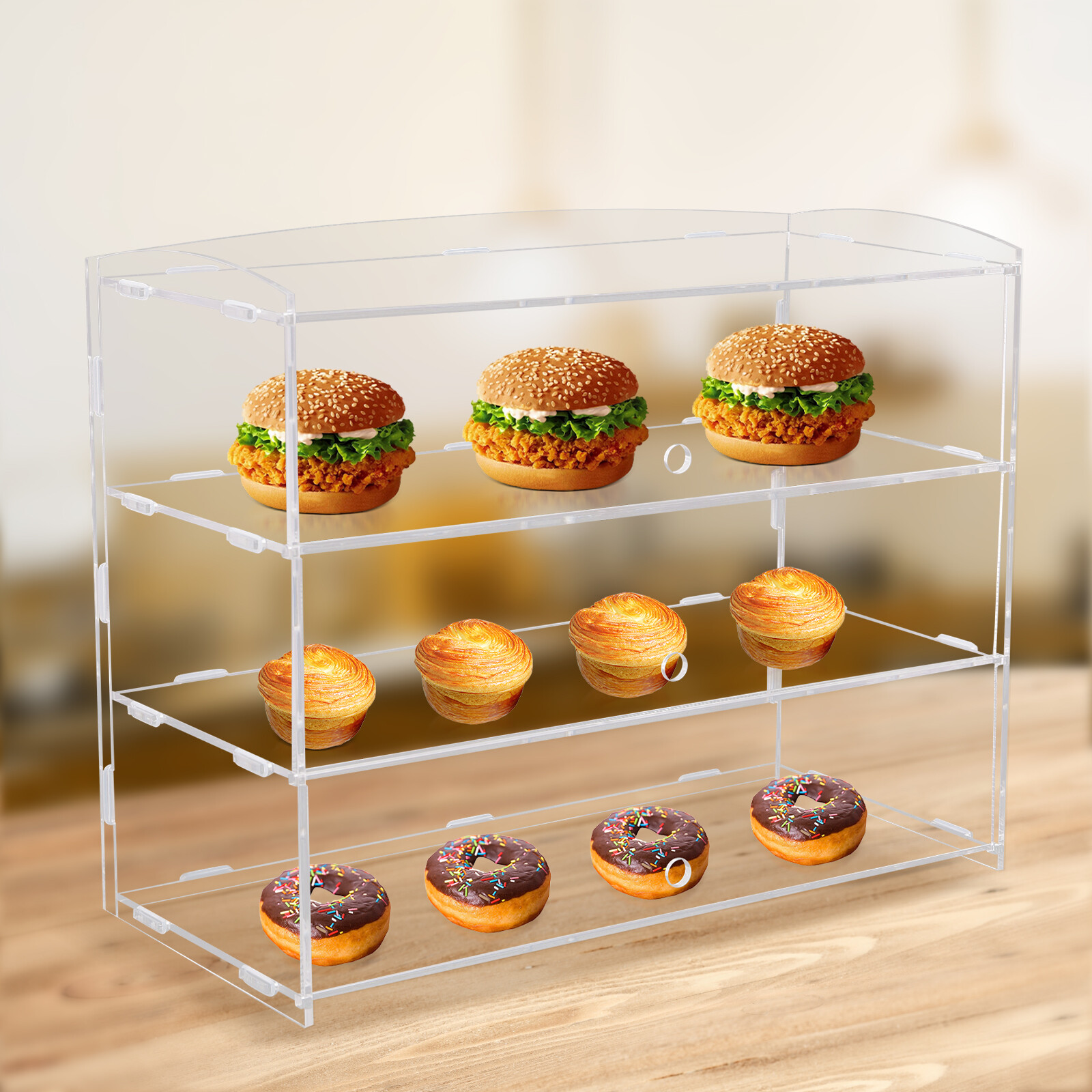 3-Tier Clear Acrylic Display Case 18.7 × 8.5 × 14.8 in For Funko Pop