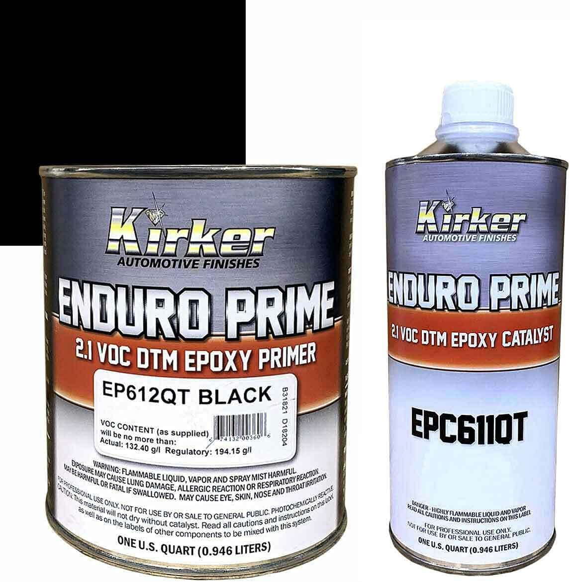 Enduro Prime DTM Epoxy Primer Black EP612QT One Quart with Catalyst EPC611QT