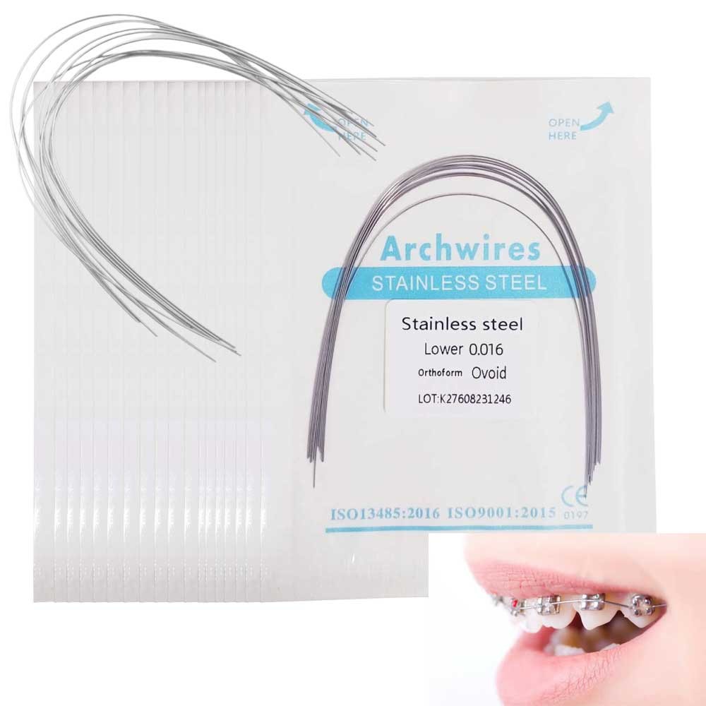 Dental Orthodontic Stainless Steel Round Arch Wire Ovoid Form 50 packs
