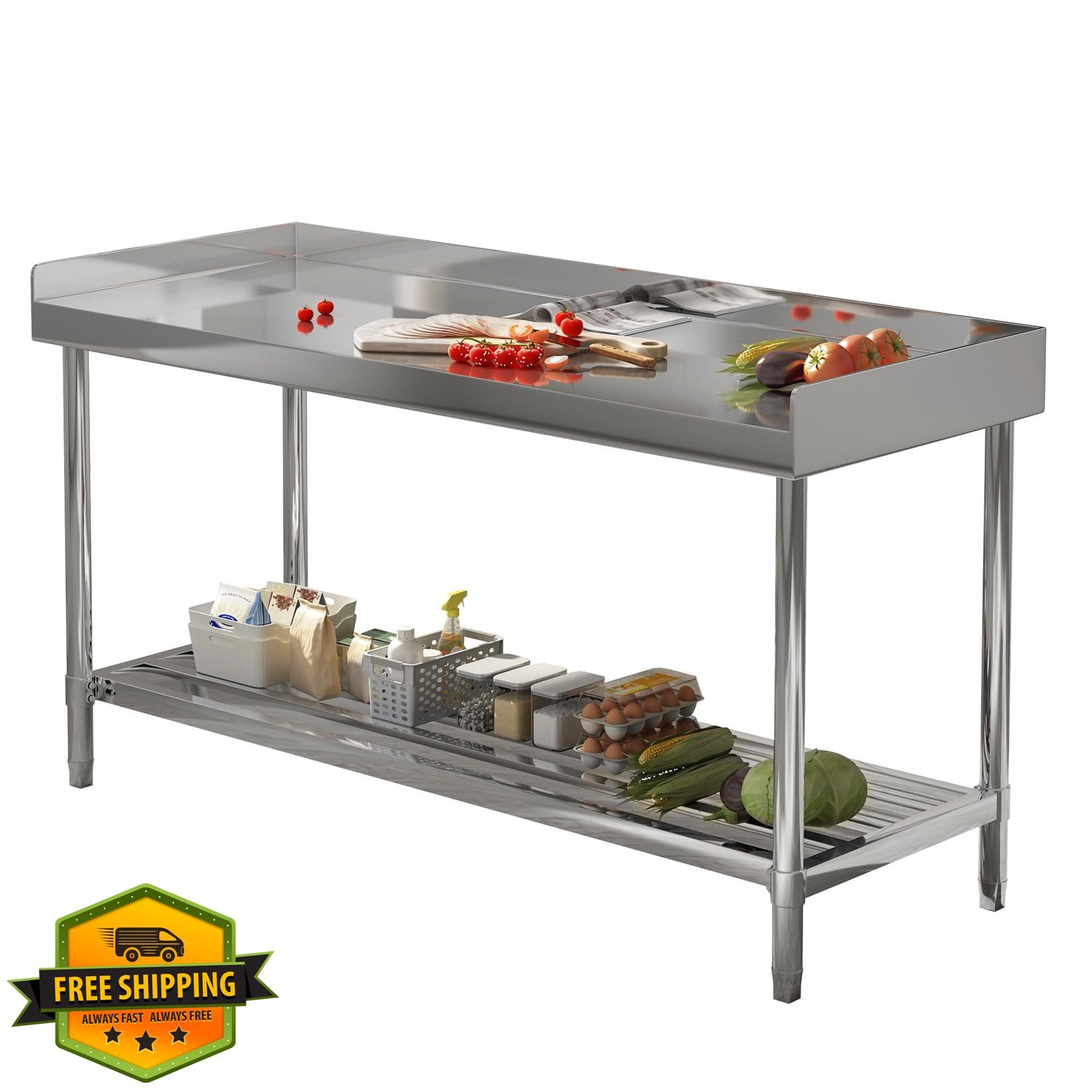 Garvee 48×24 NSF Stainless Steel Table Backsplash