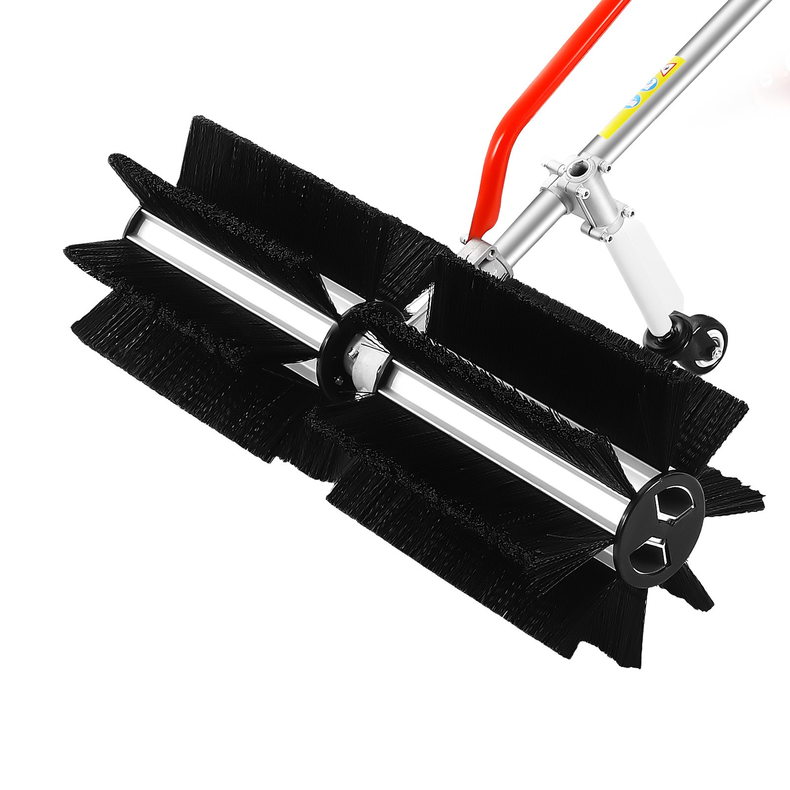 43CC 1.7HP Walk Behind Power Sweeper Broom 2-Stroke Gas Engine Sweeper Lawn Turf