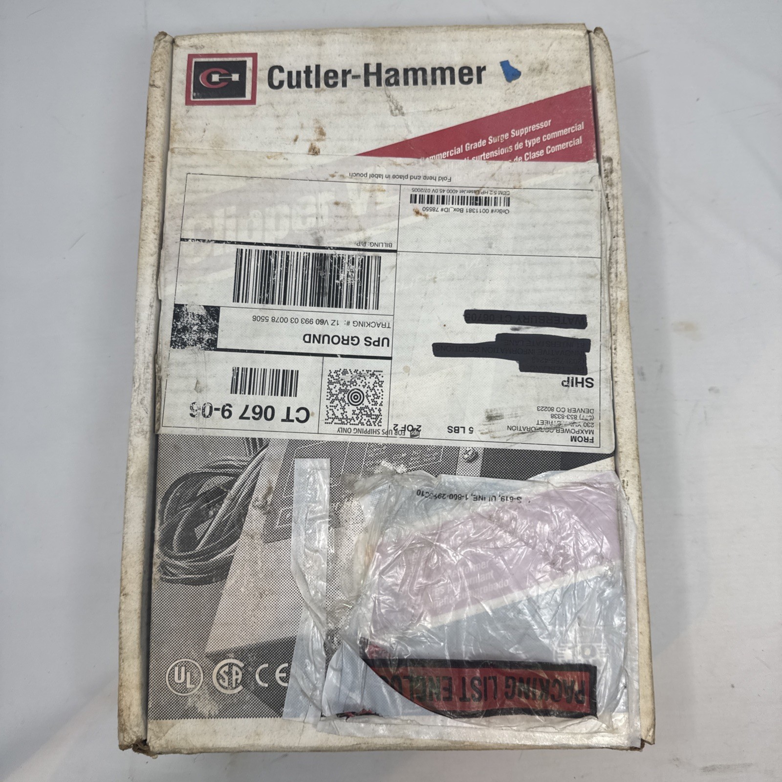 Eaton Cutler Hammer Clipper Vl Surge Protective Device CVL 50 New 120/240 Volt