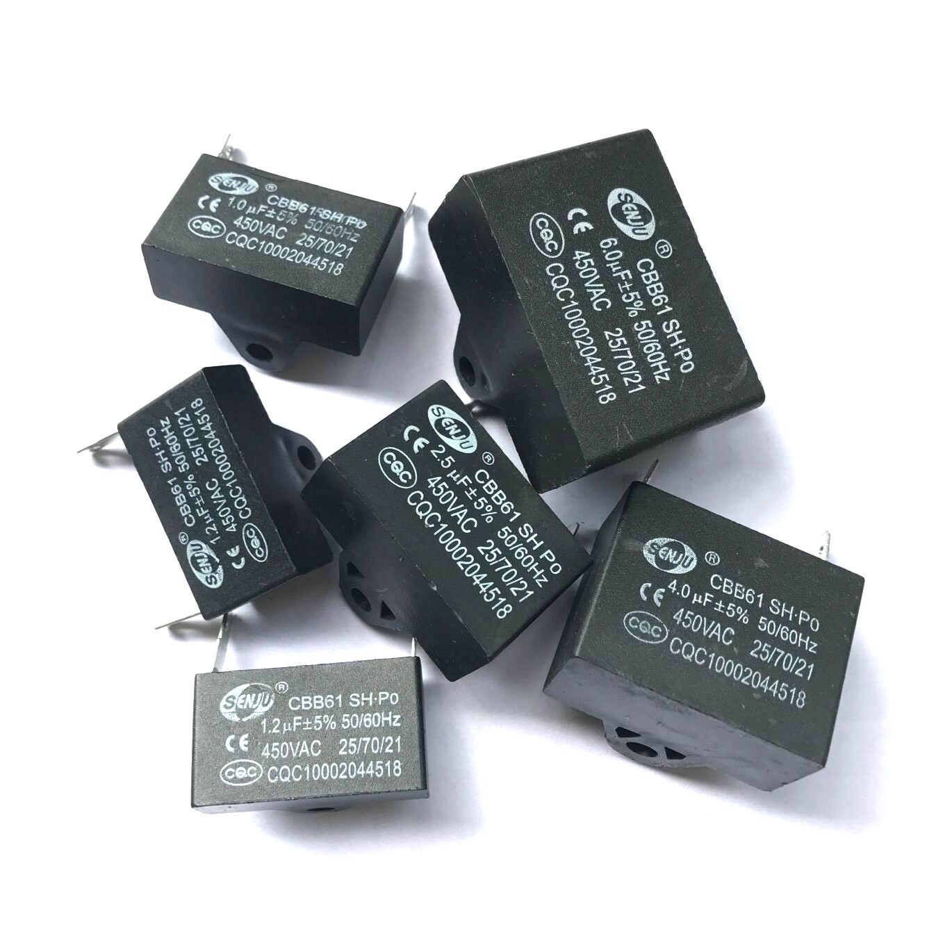 CBB61 450V 1/1.5/2.5/3/6/8/10/12UF Air conditioner Fan Motor Capacitor 2 Inserts