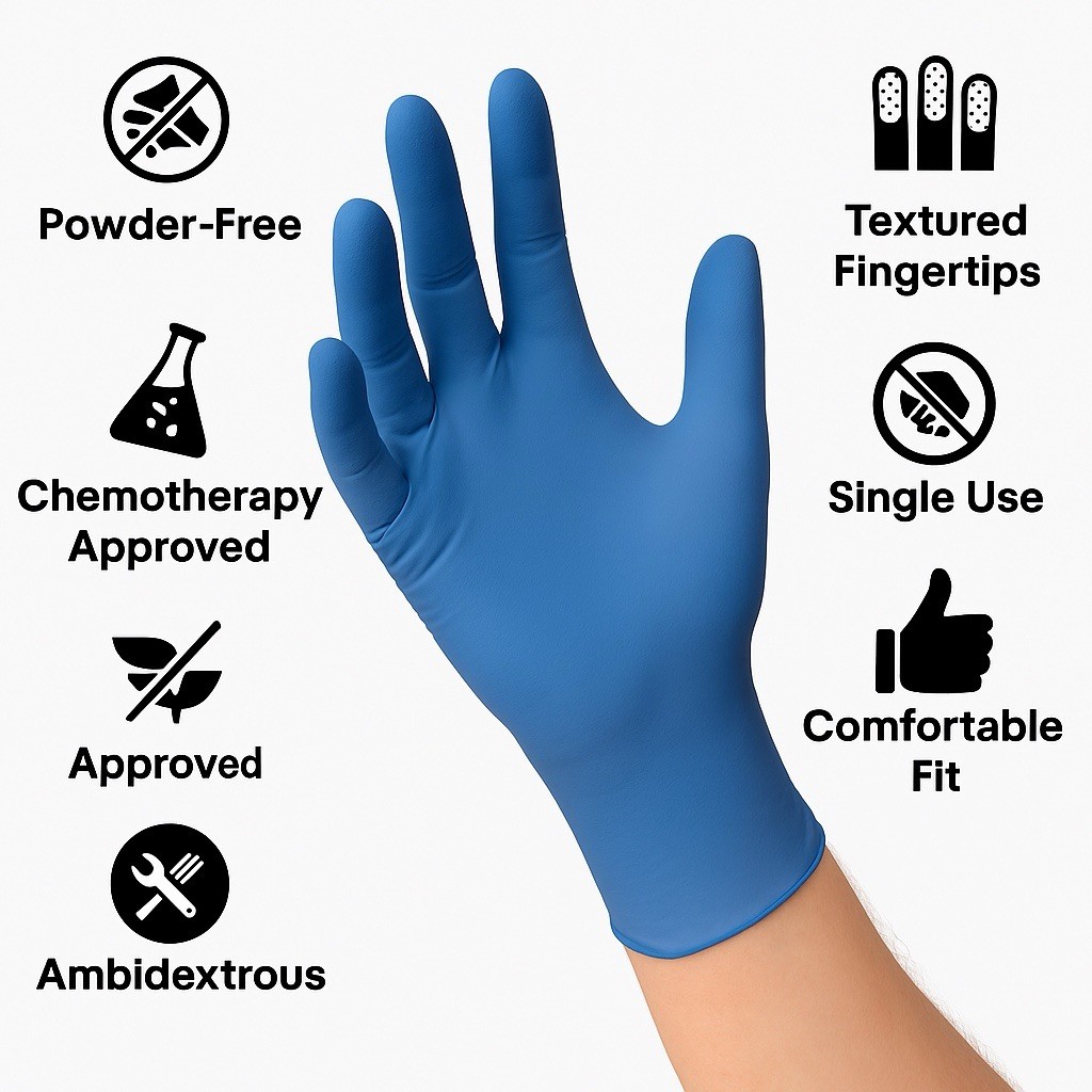 Kirkland Signature Nitrile Exam Gloves Large Powder-Free Latex-Free – 400 Count