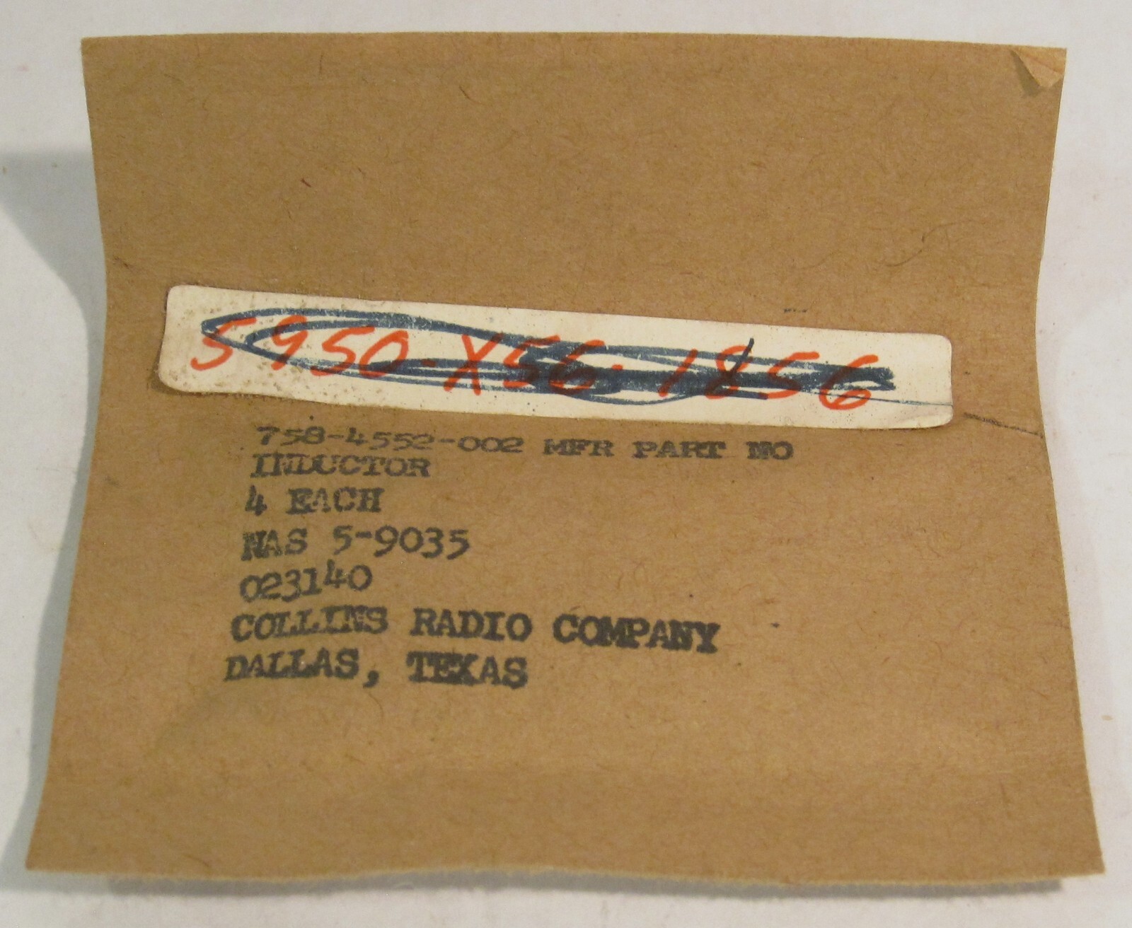 Collins Radio Company Vintage 758-4552-002 Inductor x4 NOS Sealed