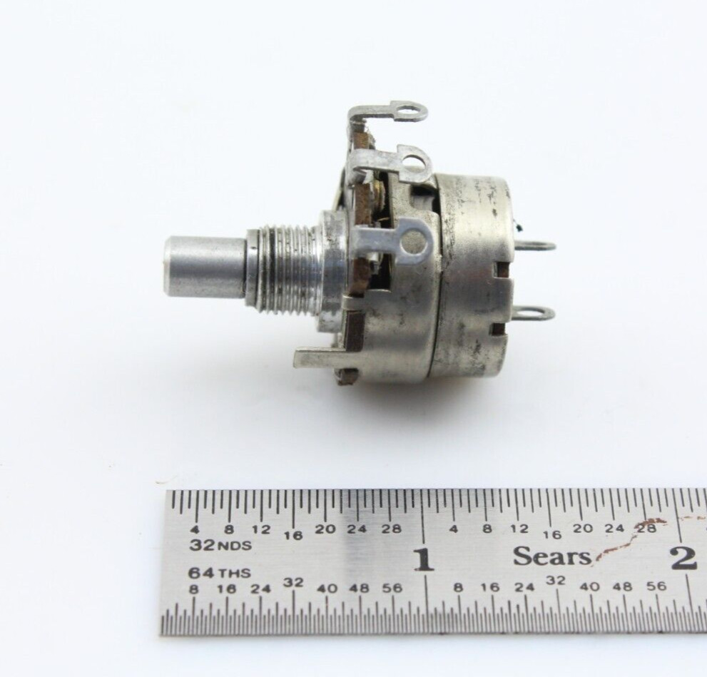 Vintage 1955 Stackpole 1M Ohm Audio Taper Potentiometer Switched RF Shield Cup