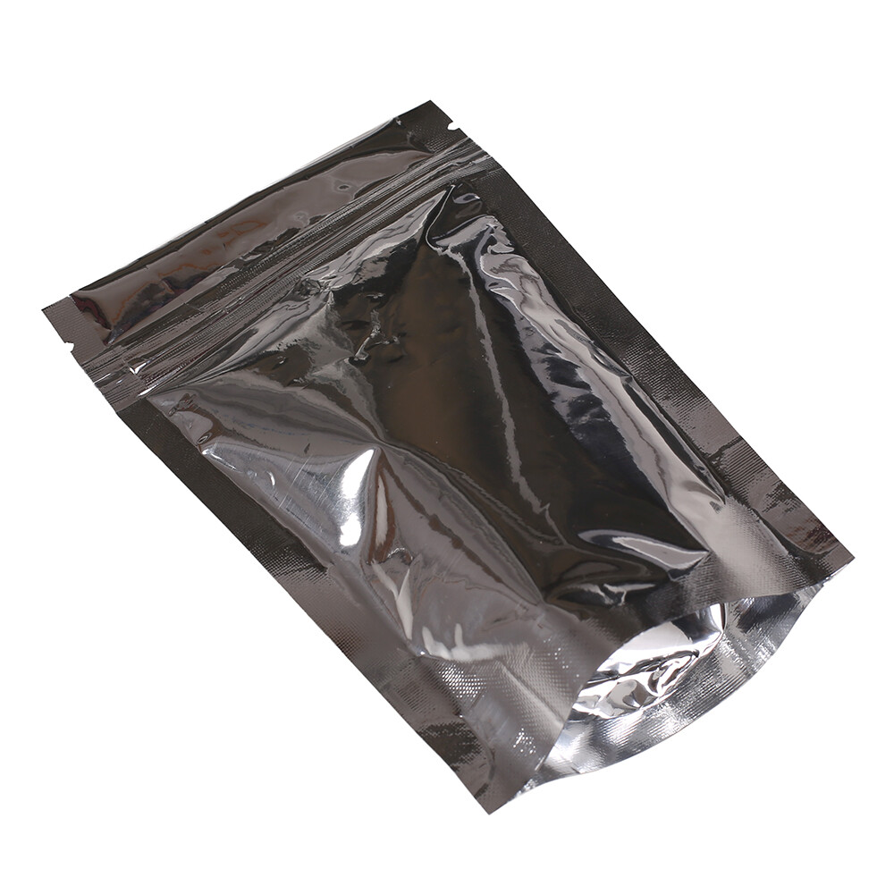 100pc Sturdy Clear & Silver Mylar Standing Zip Lock Bags 9x14cm 3.5×5.5in