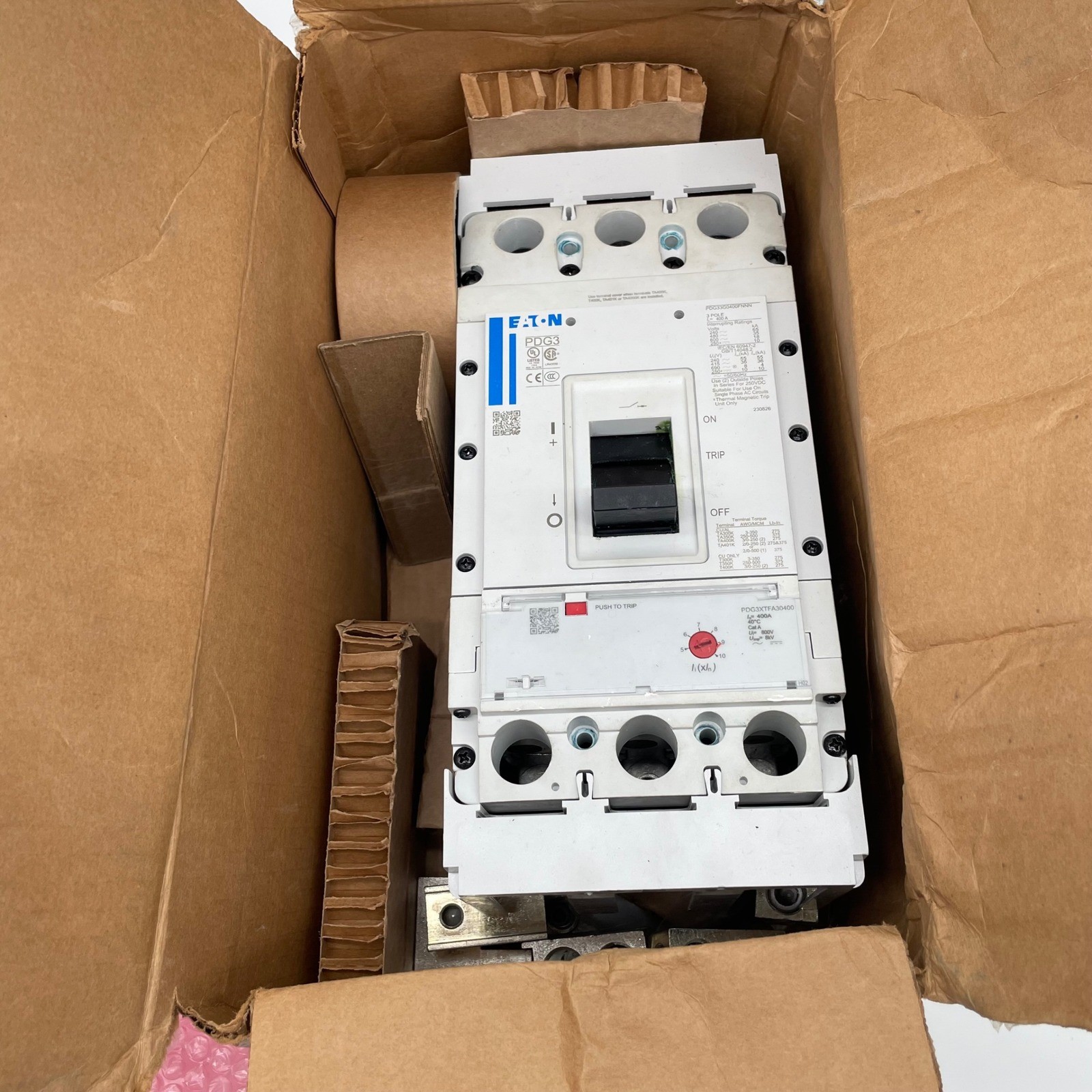 Eaton PDG33F0400B2NJ Power Defense 400A 3-Pole 600V Circuit Breaker PXR10 NIB