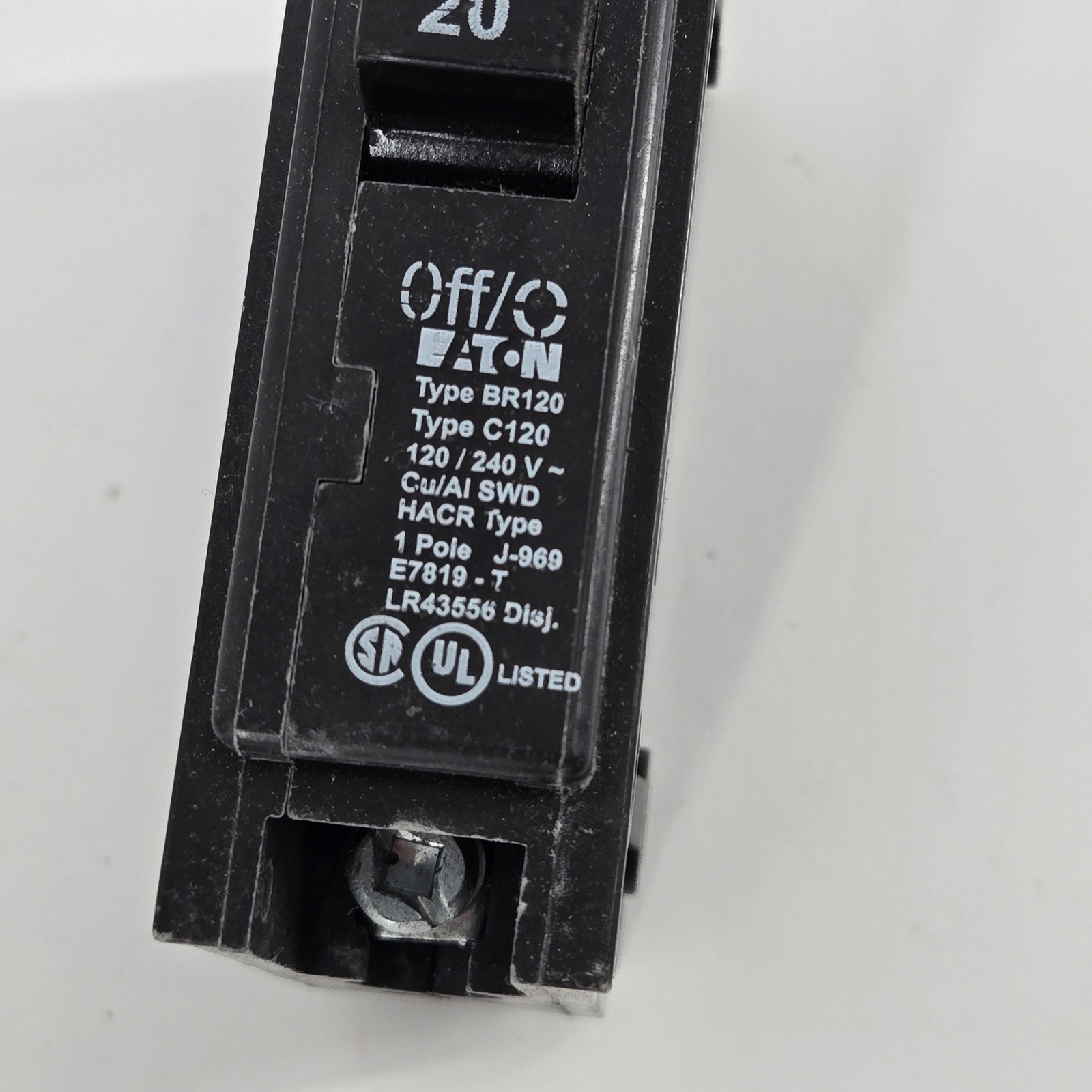 Eaton BR120 20A 1-Pole Circuit Breaker Type BR 120/240V Single Pole Switch NOS