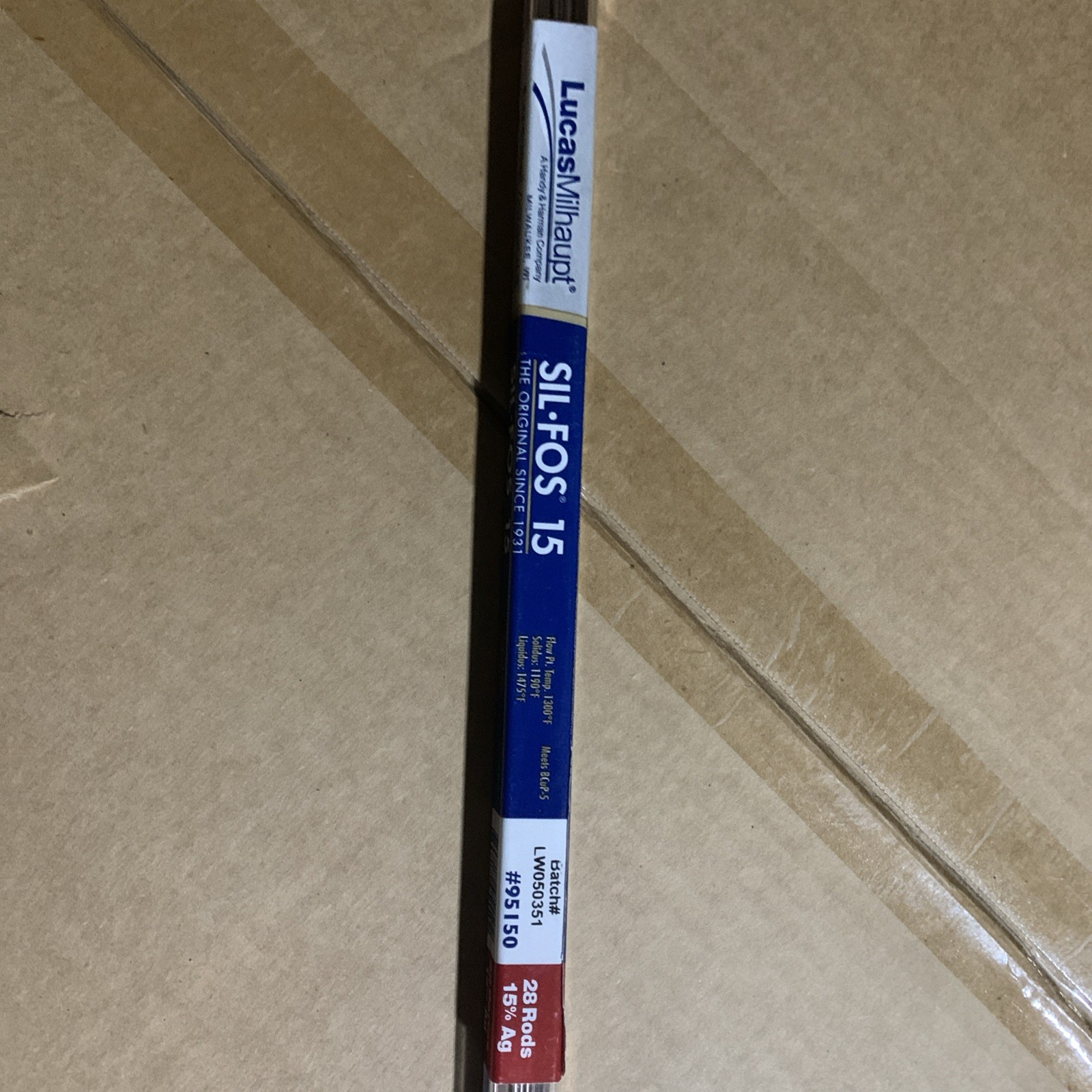 28 rods Lucas Milhaupt Sil-Fos 15 15% Silver Brazing Alloy Rods HVAC Grade 1LB