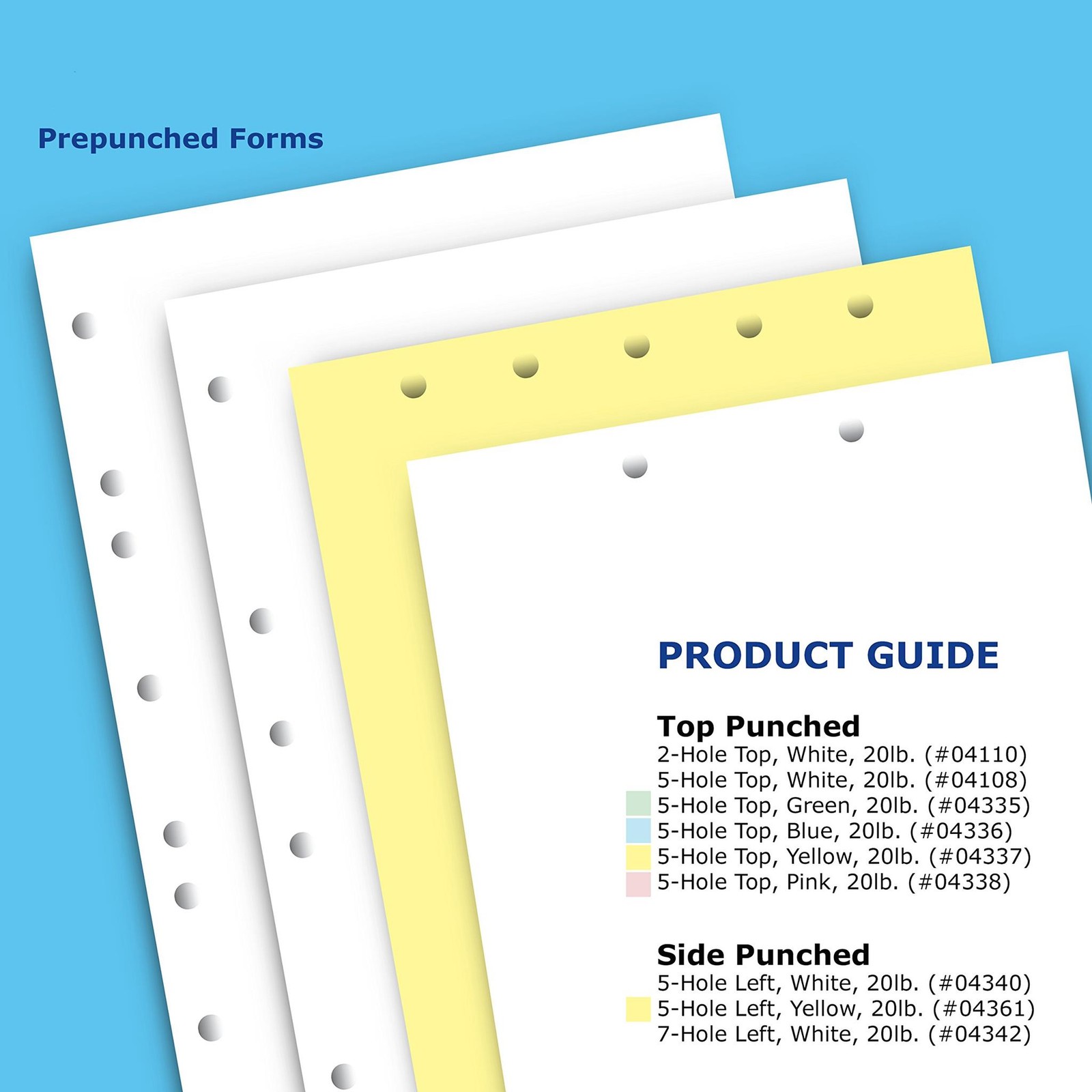 PrintWorks Professional Pre Punched Paper, 5 Hole Punch Top For Top Punch Binder