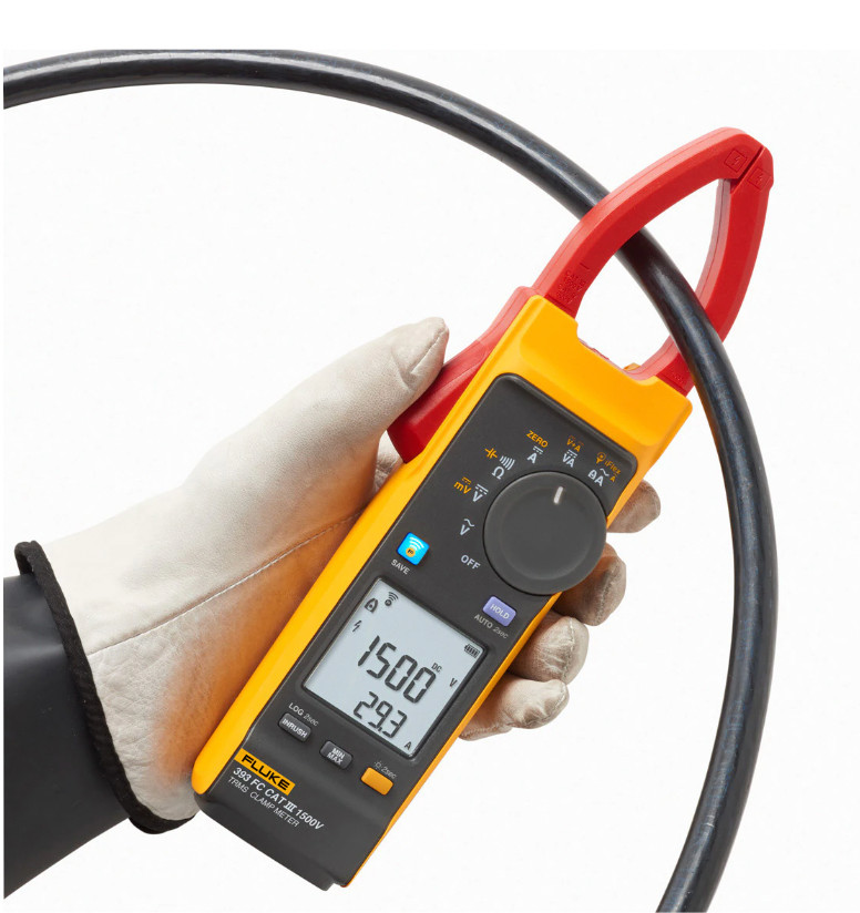 Fluke 393 FC CAT III 1500 V True-rms Clamp Meter with iFlex DC Power Solar IP54