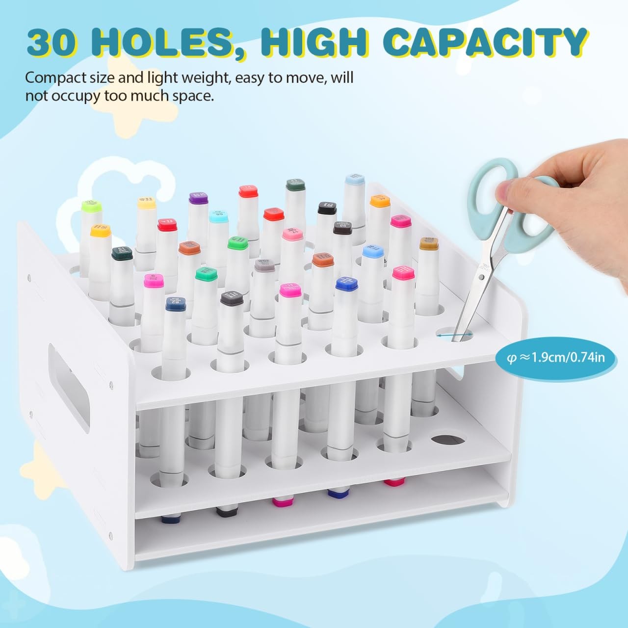Cabilock Scissors Storage Rack 10.62X9.84X5.90Inch 27.00X25.00X15.00CM, White