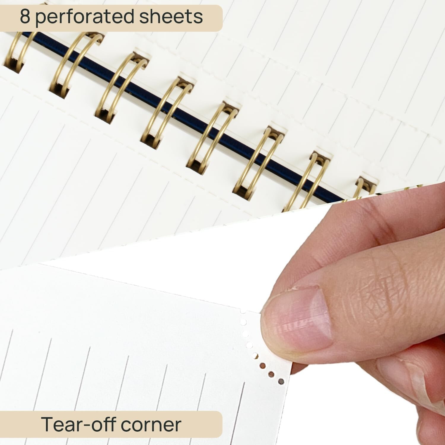 POPRUN Lined Spiral Journal Notebook for Women & Men, 7-1/4″ x 9-1/2″, 220 Numbe