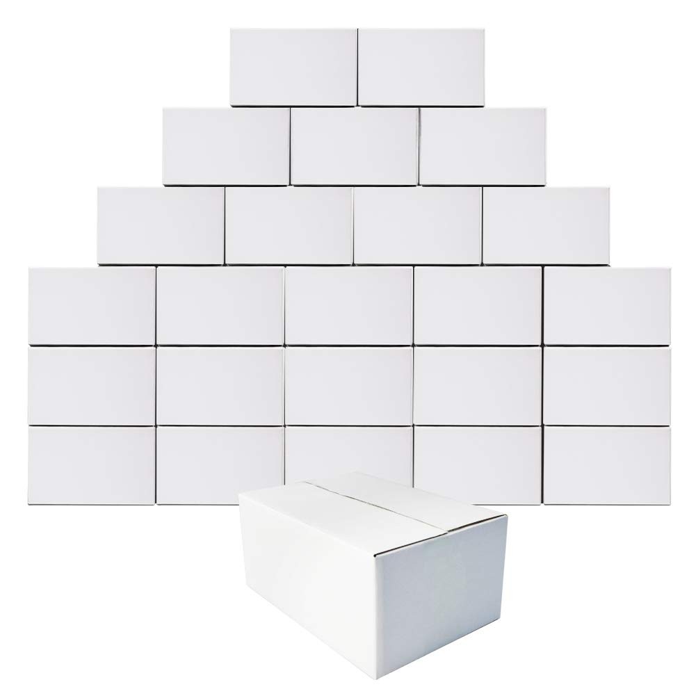 8x6x4 Shipping Boxes Set of 25, White Corrugated Cardboard Box for Mailing Pa…