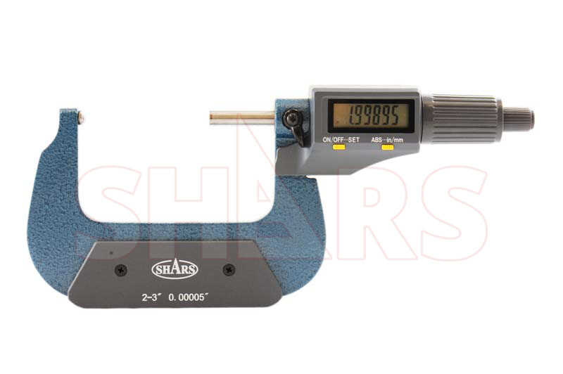 SHARS 2-3″ BALL DIGITAL DIGIT MICROMETER .001mm/ .00005″ FLAT SPINDLE NEW #]