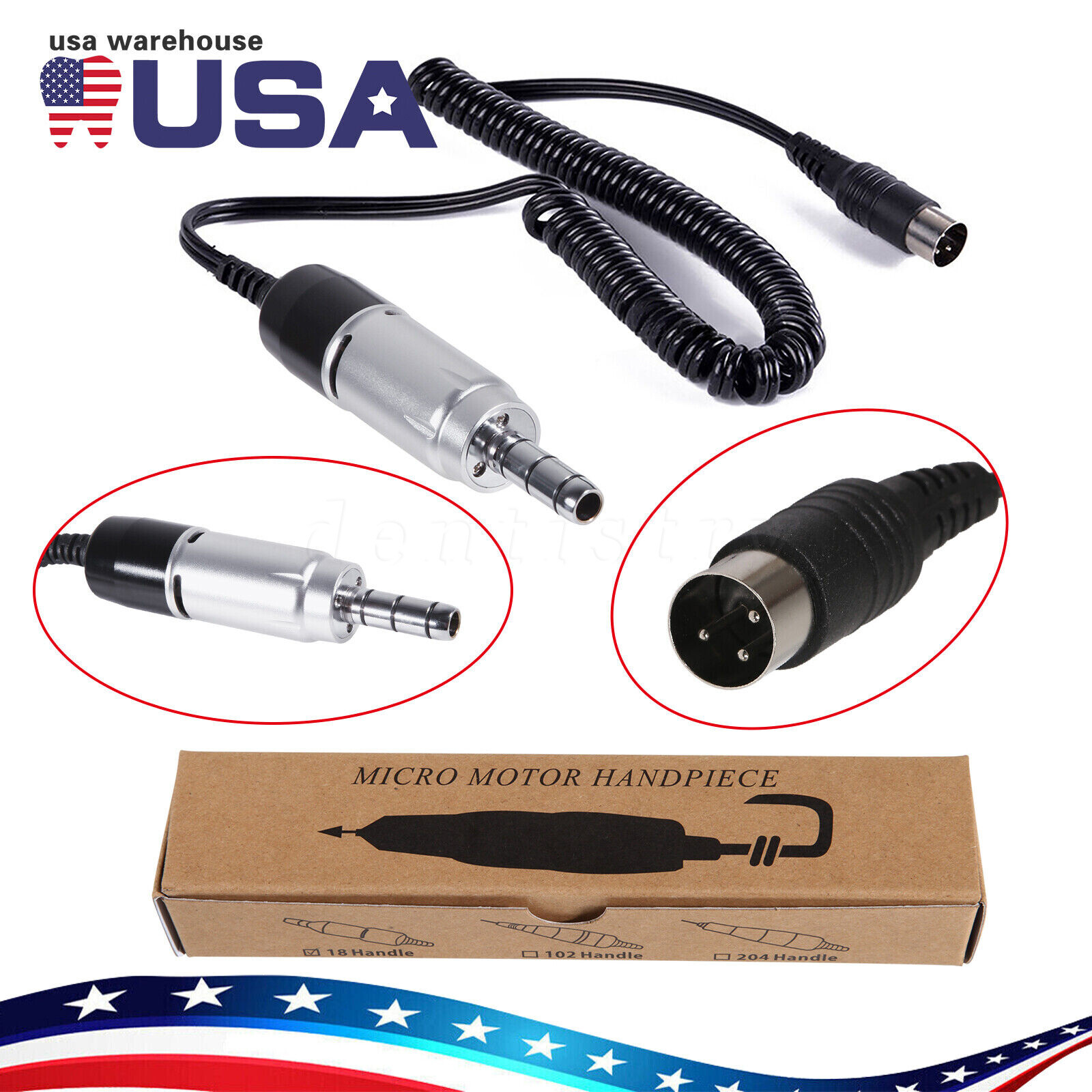 Dental Lab Micromotor Polishing E-Type Connector 35K RPM for Marathon
