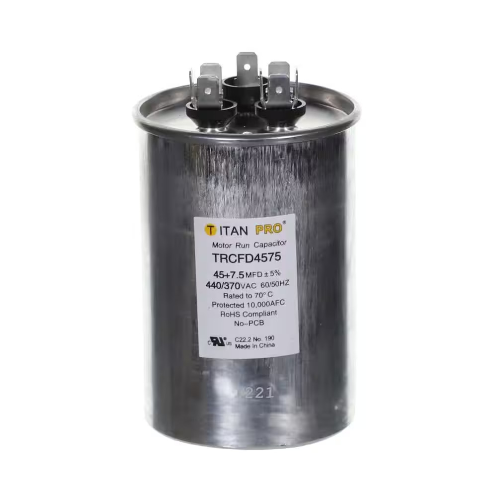 45+7.5 MFD 440/370V Dual Voltage round Run Capacitor