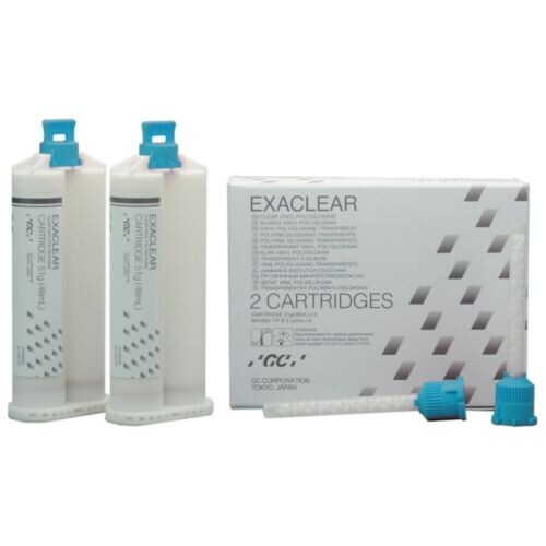 Dental GC Exaclear Clear Vinyl Polysiloxane VPS Bite Registration 2 Cartridges