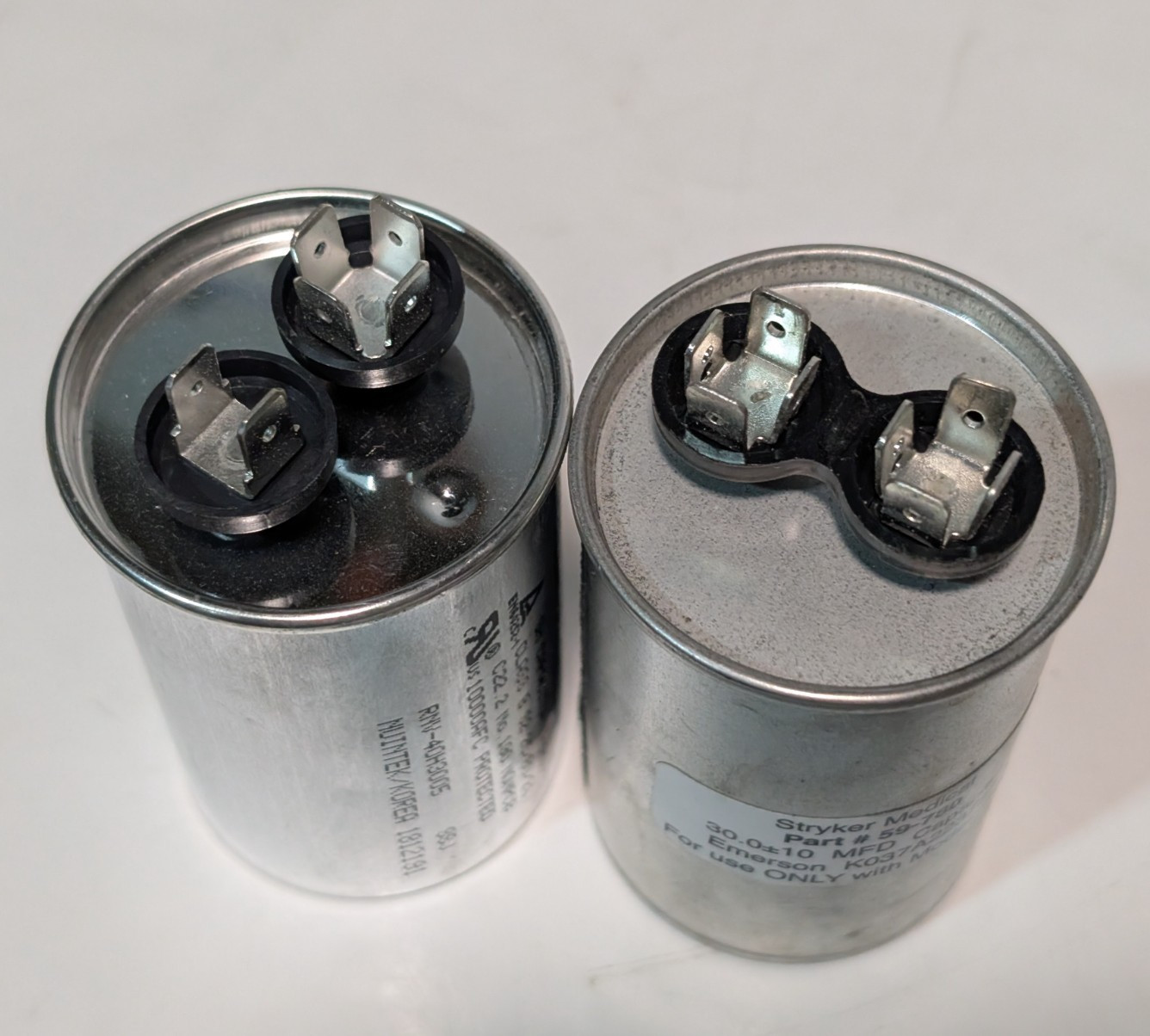(2) Capacitors: Stryker Medical 59-780/Emerson K037A223733; SH RNV-40H3005, 30μF
