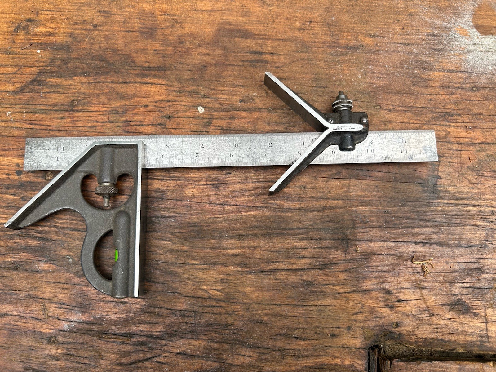 VINTAGE STARRETT 3 PIECE COMBINATION SQUARE. FAST FREE SHIPPING