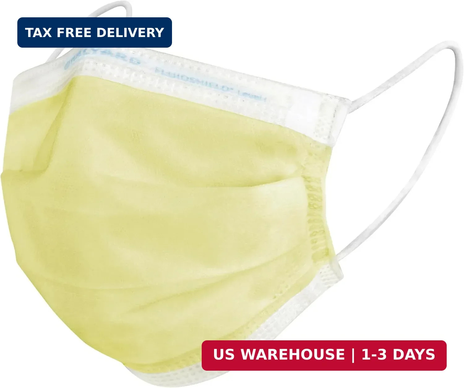 HALYARD Level 1 Disposable Procedure Mask, Earloops, Yellow, 47567