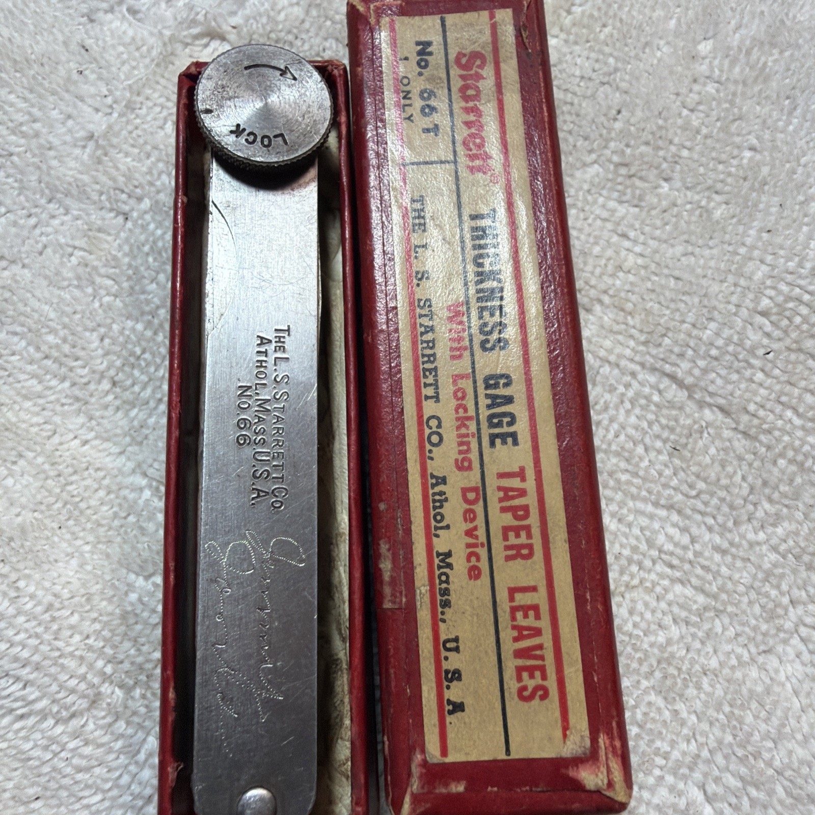 STARRETT No. 66 Tempered Steel Thickness Gage with Tapered Leaves