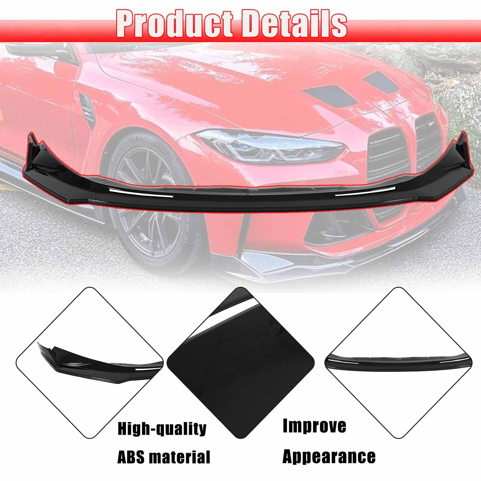 V-Style Front Lip G80 M3 G82 G83 M4 2021-2026 3PC Chin Splitter ABS Glossy Black