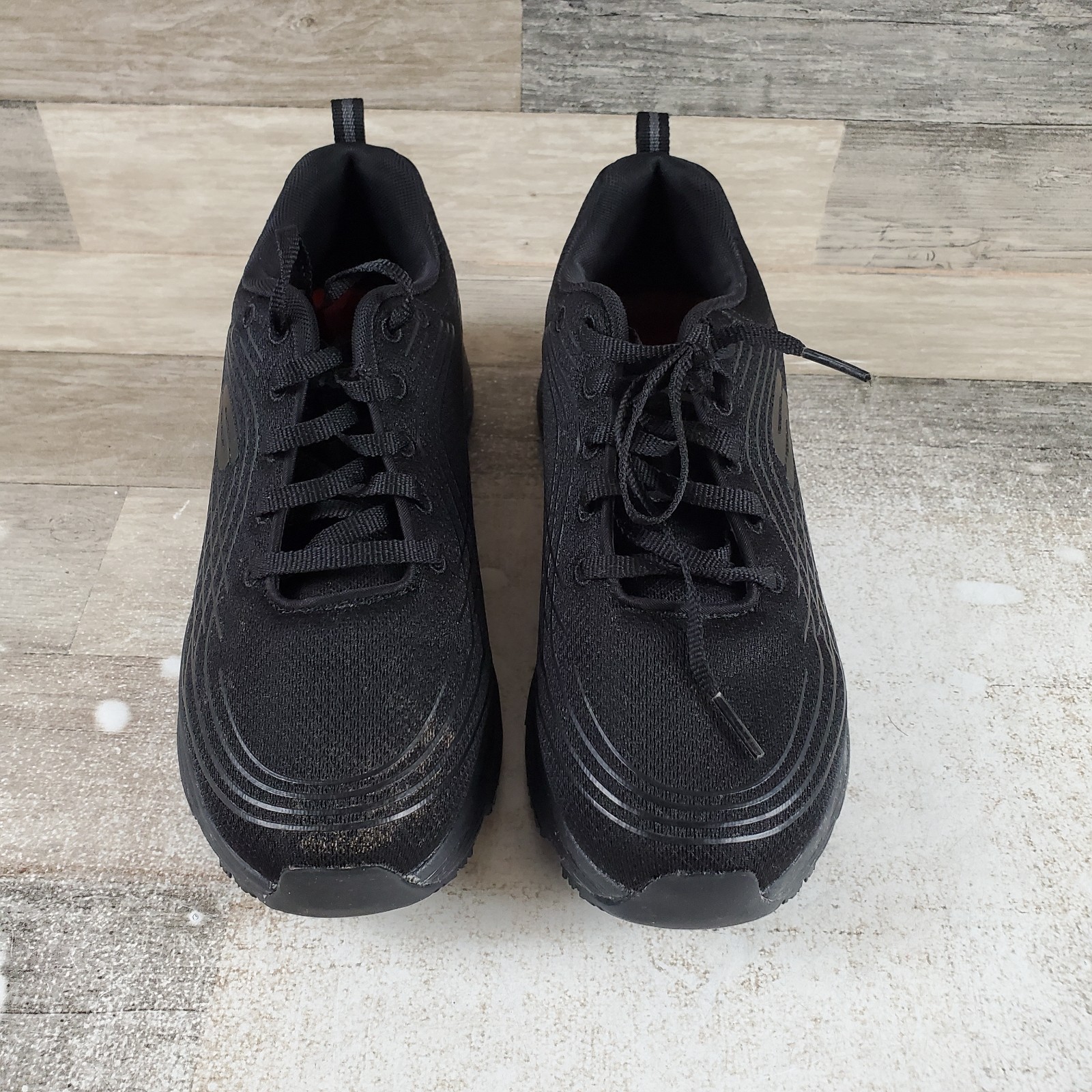 Skechers Max Cushioning Elite Women Work Shoes Sz 10 Black Lace-Up Sneakers