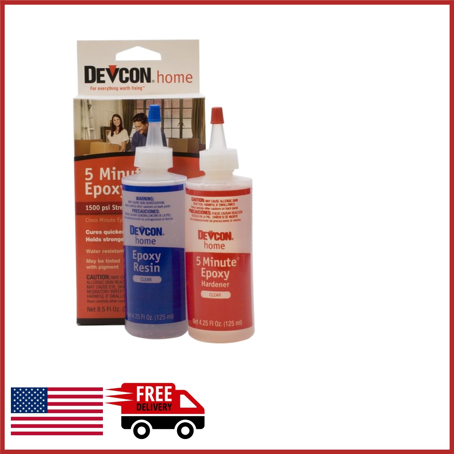 Devcon Epoxy 4-1/2 Ounce Bottles for Strong Repairs Water Resistant