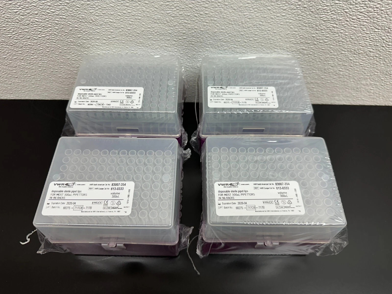 VWR Cat No 83007-354 Pipette Tips, 300µl Lot 4 Packs