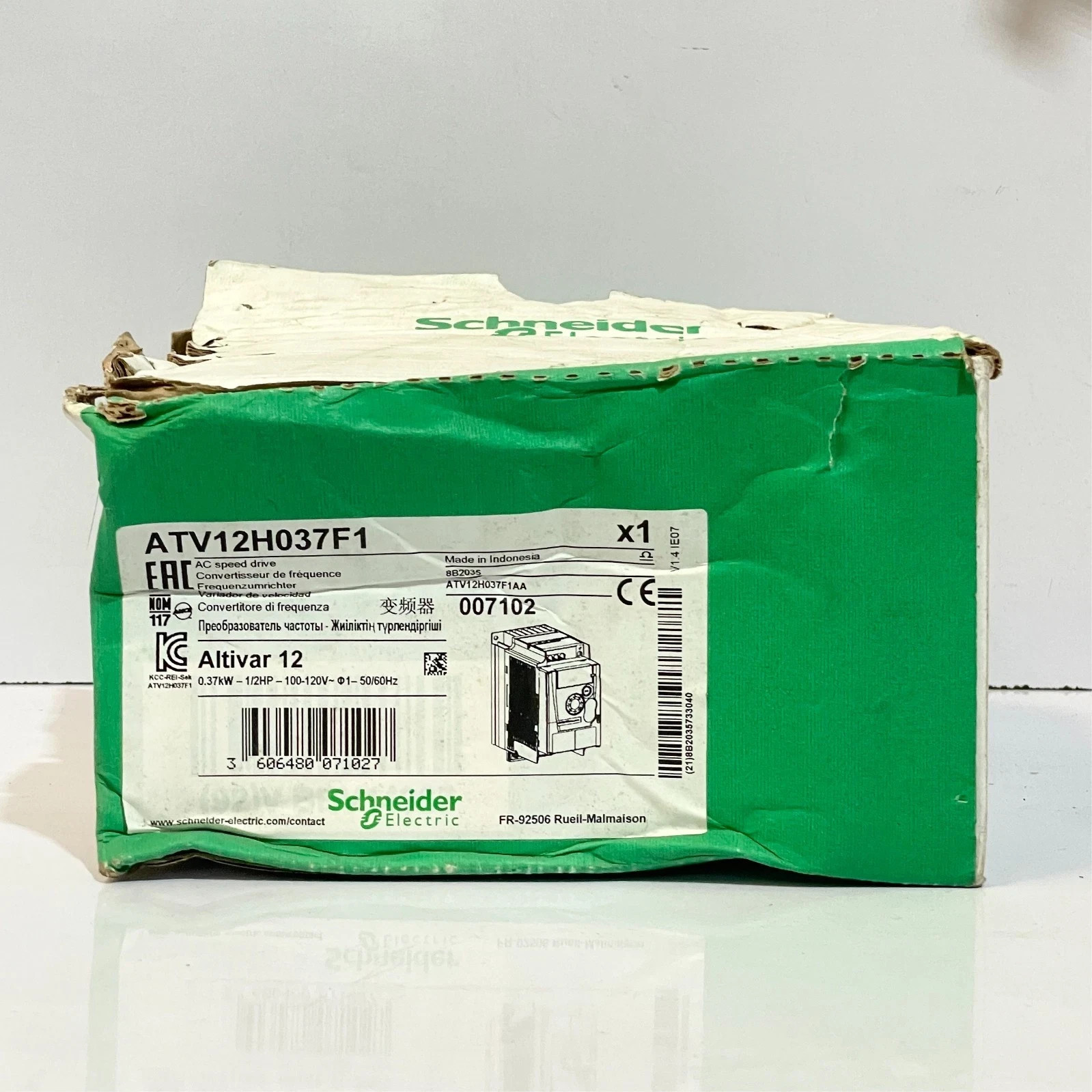 SCHNEIDER ELECTRIC ALTIVAR 12 ATV12H037F1 INVERTER 0.37KW 1/2HP 100-120V