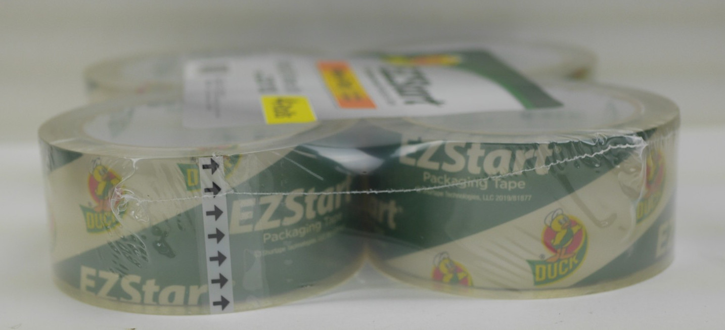 Duck Brand EZStart Heavy Duty Packing Tape Refill, 4 Rolls, 1.88 In x 55 Yd