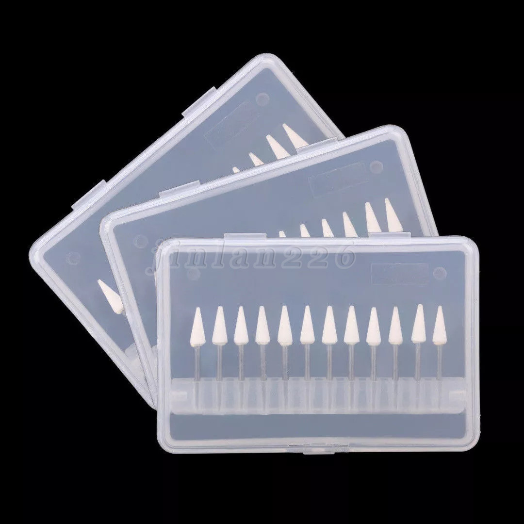12Pcs/Box Dental White Polishing Stones Cone Shape FG Burs Arkansas Stone CN1