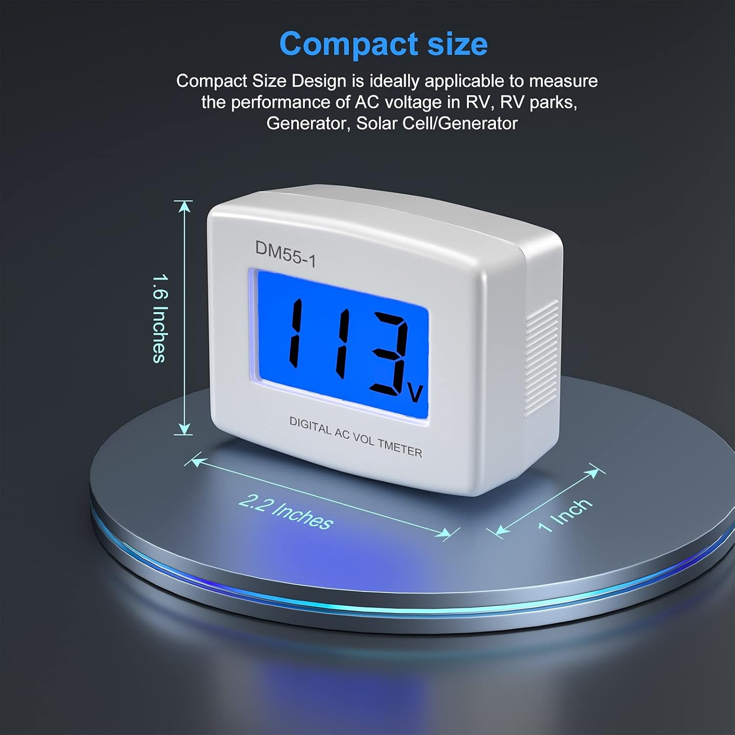 Eversame Flat US Plug AC 80-300V LCD Digital Voltmeter Voltage Measuring Monitor