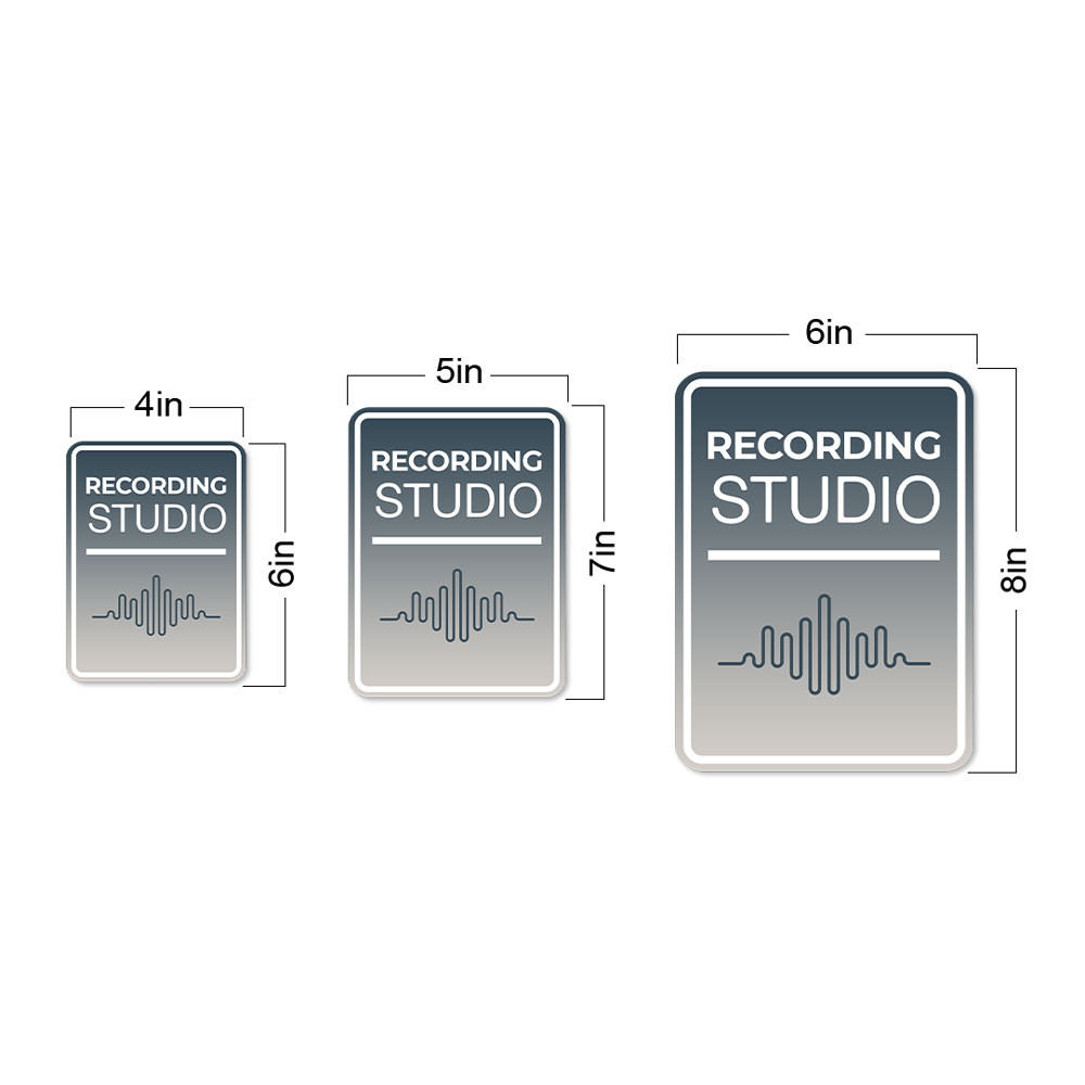 Portrait Round Plus Recording Studio Wall or Door Sign | Music Decor