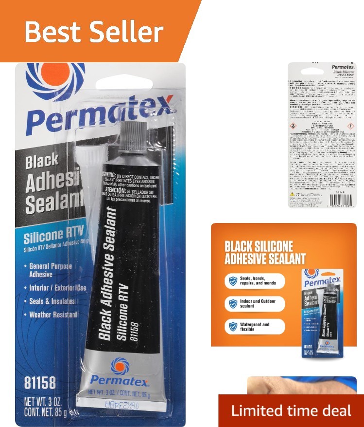 Indoor/Outdoor Black RTV Silicone Sealant – 3 oz for Multipurpose Applications