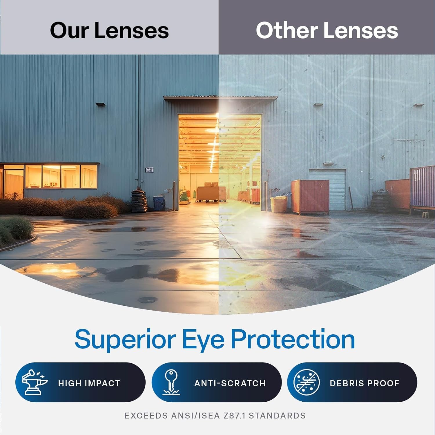 Bullhead Pompano Safety Glasses Sunglasses Work Eyewear ANSI Z87.1