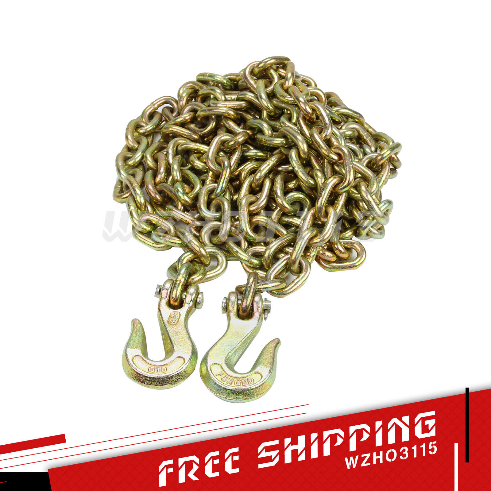 5/16″ 3/8″ 1/2″ x 20′ Tow Chain Binder Flatbed Trailer Transport G70 Heavy Duty