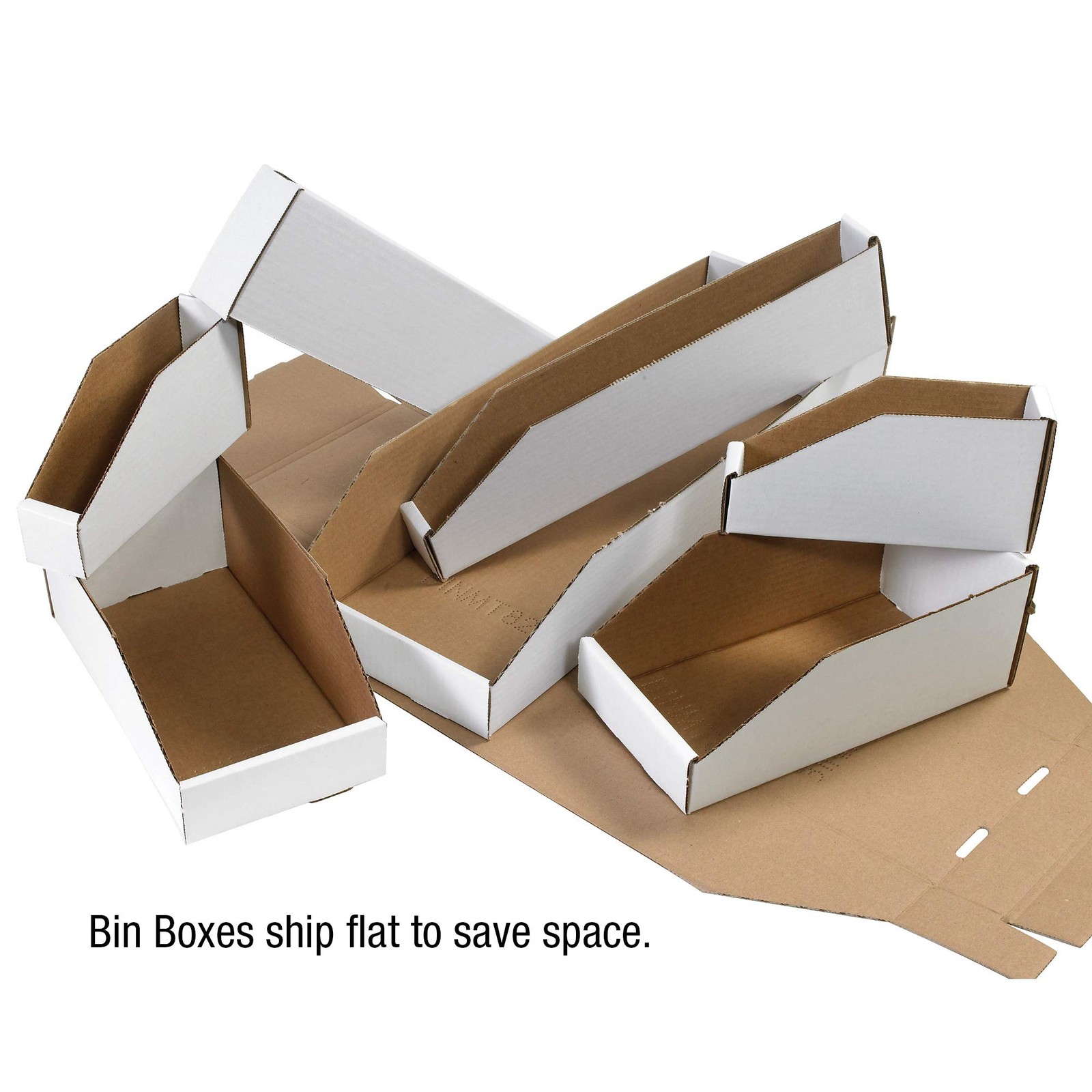 BBINMT212 Open Top Bin Boxes, 2″ x 12″ x 4 1/2″, Oyster White (Pack of 50)