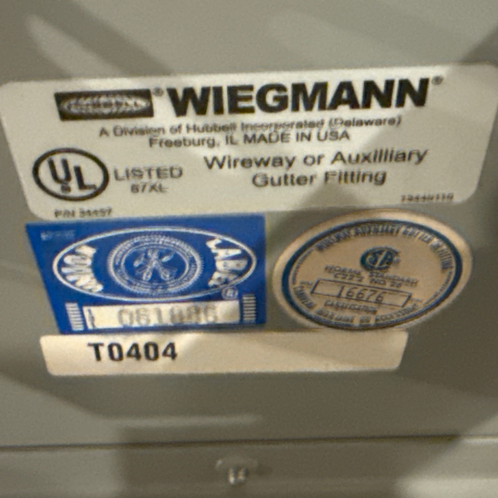 Wiegmann 4×4 T0404 Wireway Tee Fitting Nema 1 Powder Coated Steel