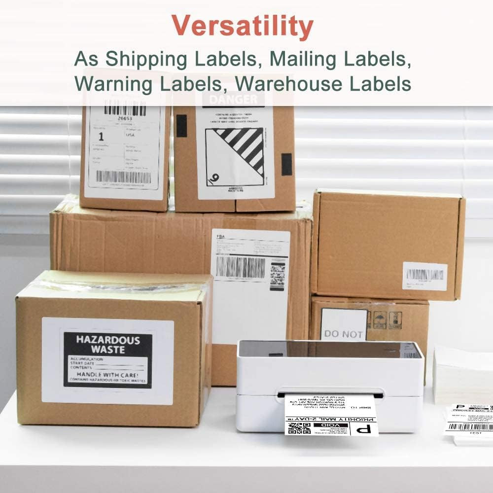 4″ X 6″ Fanfold Direct Thermal Labels, White Perforated Permanent-Adhesive Shipp