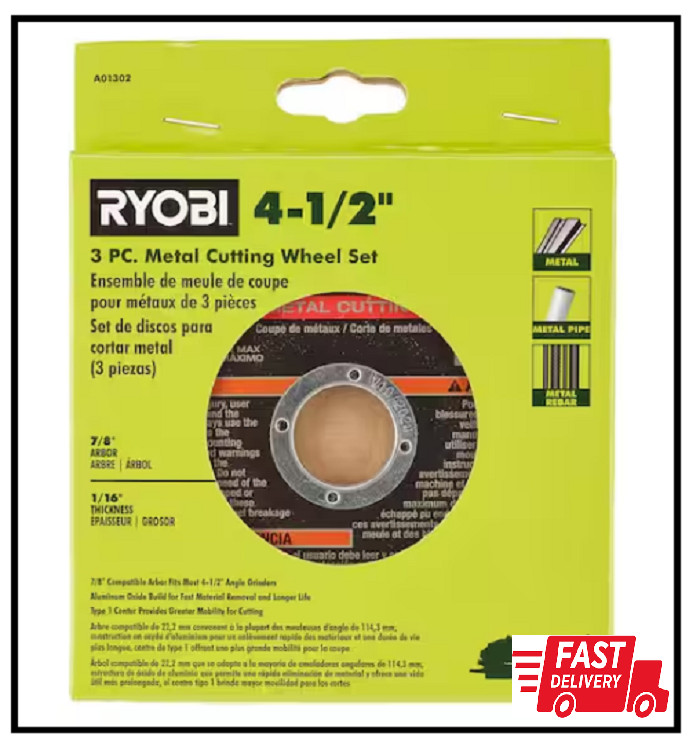 Ryobi 4-1/2 in. Metal Cutting Wheel (3-Piece)