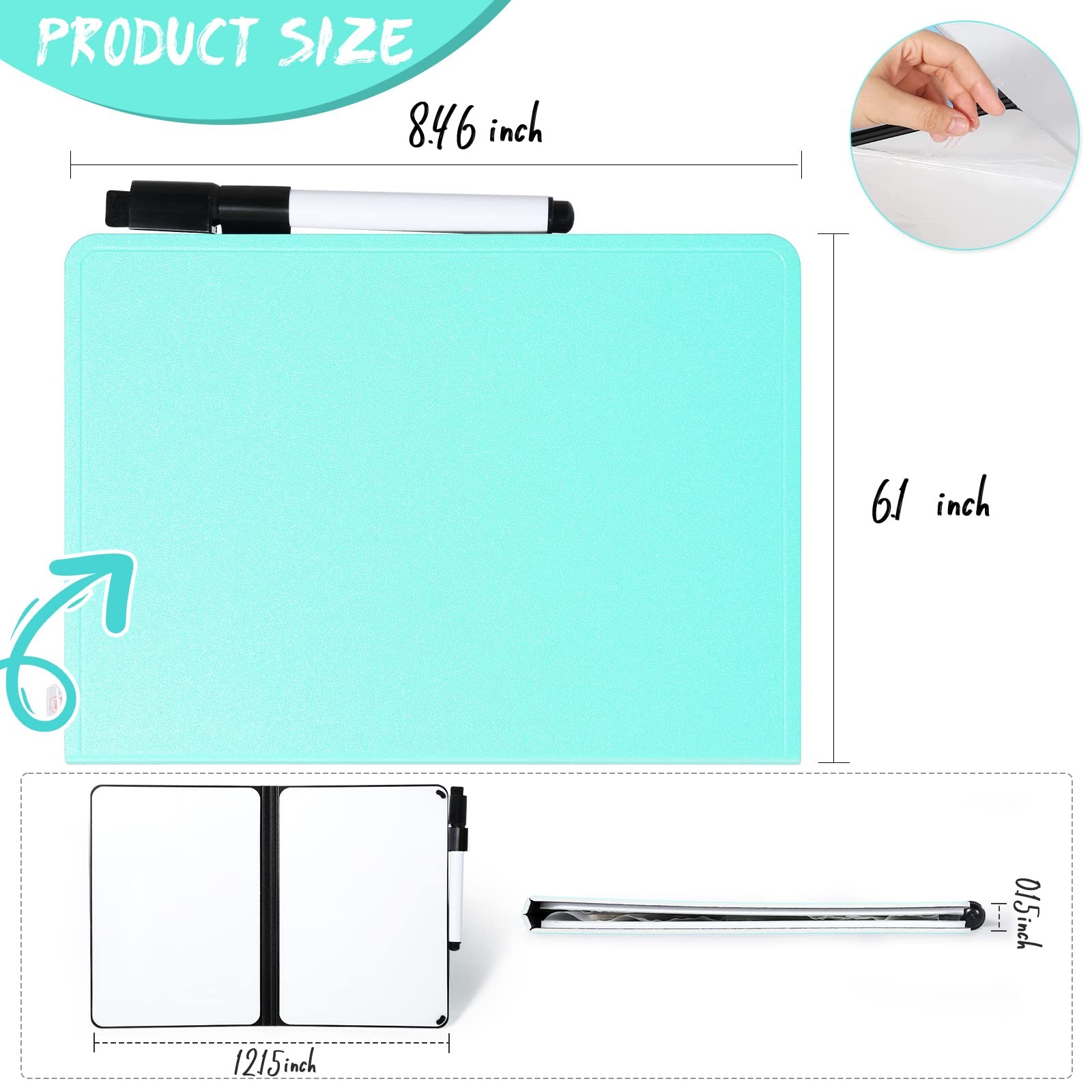 Portable White Board Dry Erase, Double Sided Folding Whiteboards with Pen, Sm…
